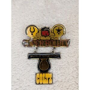 Vintage Super Bowl V Pin Baltimore‎ Colts World Champion Peter David Rare NFL